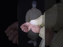 Ultrasonic Heat Sealed Disposable Waterproof PP+PE Medical Isolation Gown With Knitted Wrist