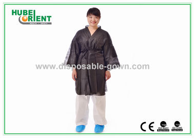 Black Breathable Disposable Kimono Robe for Spa Center / Sauna