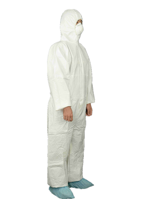 EU Standard Type5/6 Low Linting Disposable MP Chemical Protective Coverall With Hood