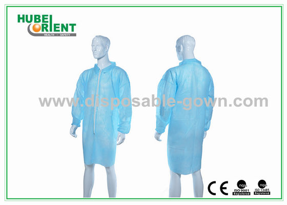 PP Nonwoven Blue/Green Disposable Lab Coat With Zip For Protect Body And Prevent Pollution