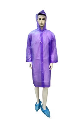 Blue/Purple/Yellow/Red Disposable EVA Raincoat With Hood For Adult/Children