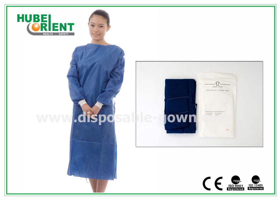 ISO13485 SMS Single Use Surgical Gown With Knitted Wrist