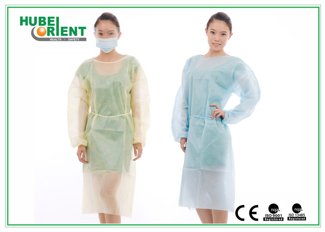 Disposable Polypropylene Protective Isolation Gown With Elastic Wrist