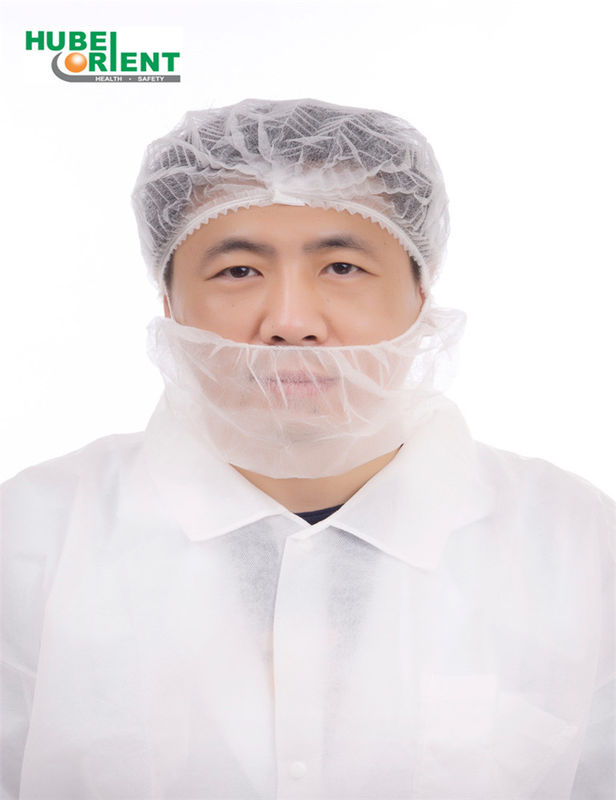 18 Inch Single Elastic 12gsm Nonwoven Disposable Mob Cap With Beard Cover