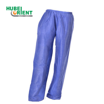 Dark Blue Disposable Hospital Trousers Non Sterile SMS Polypropylene With CE ISO13485 Certification